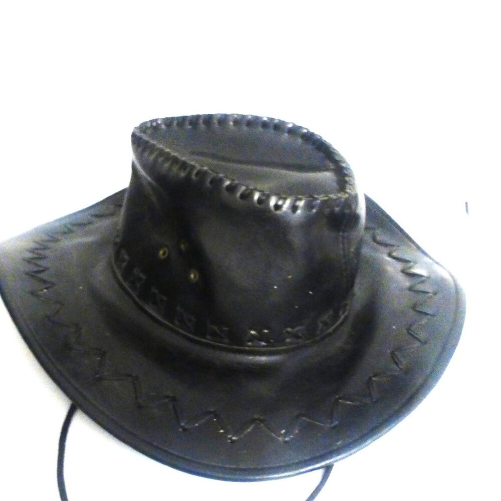LEATHER HAT Bucket Hat Horse Riding Farm Woman's Leather Hat Men's Leather Hat